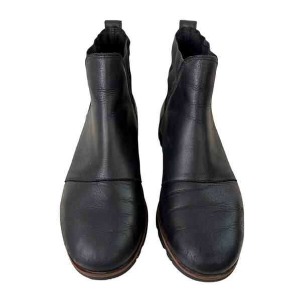 SOREL Harlow Chelsea Waterproof Leather Ankle Booties in Black Women’s 7.5 - Picture 2 of 13